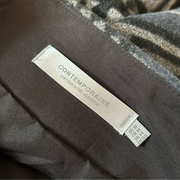 CONTEMPORAINE Gray Aztec Patterned Women's Skirt 10 - Picture 5 of 9